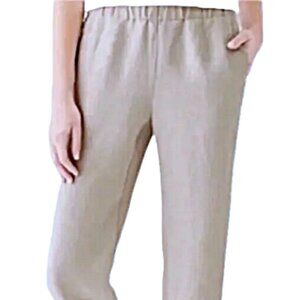 j jill tan linen wide leg pants size  S